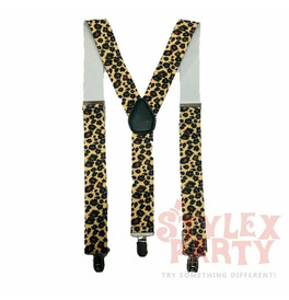 Leopard Print Suspenders Braces