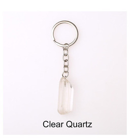 Crystal Quartz Healing Stone Keychain 