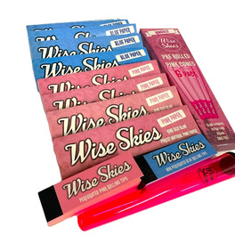 Wise Skies Pink Rolling Paper & Blue Rolling Package
