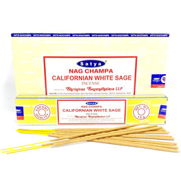 Satya Nag Champa Californian White Sage Incense Sticks (Box Of 12)