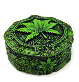 Green Leaf Ashtray with Lid