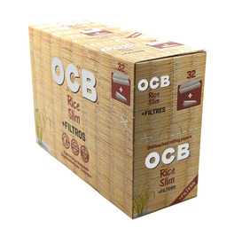OCB Rice King Size Slim Rolling Paper with Roach 