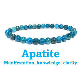 6mm Beaded Crystal Stone Bracelet - Apatite