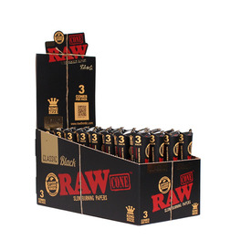 Raw Black King Size Cones Pack Of 3 (Box Of 32)