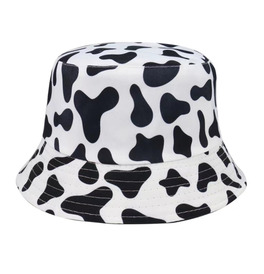 Bucket Hat - Black & White Cow Print