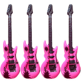 Pack Of 4 Inflatable Guitars