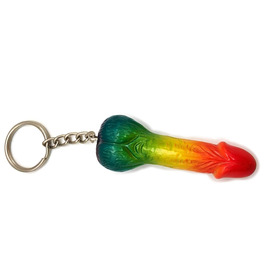 Rainbow Penis Keyring 