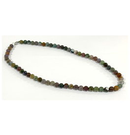 8mm Beaded Crystal Stone Necklace - Indian Agate