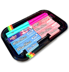 Blue & Pink Medium Rolling Tray Set