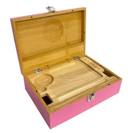 Wise Skies X-Large Pink Bamboo Rolling Box