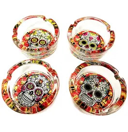Sugar Skull Glass Ashtray