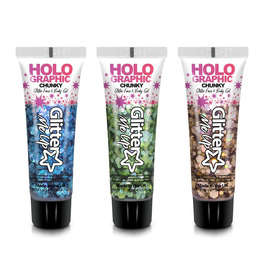Set of 3 PaintGlow Holographic Glitter Gel