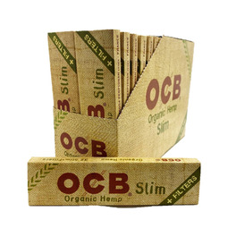 OCB Organic King Size Slim Rolling Papers With Roach (Box Of 32)