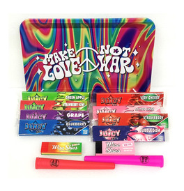 Make Love Not War Rainbow Rolling Tray Set