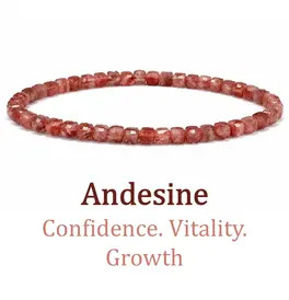 4mm Cube Cut Crystal Stone Bracelet - Andesine