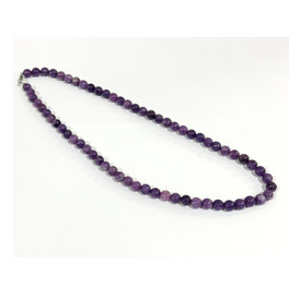 8mm Beaded Crystal Stone Necklace - Lepidolite