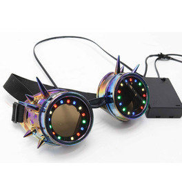 LED Steampunk Goggles, Rainbow