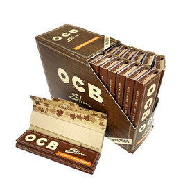 OCB Virgin King Size Slim Rolling Paper & Tips (Box of 32)