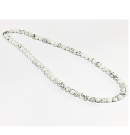 8mm Beaded Crystal Stone Necklace - Howlite