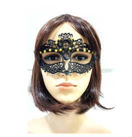 Lace Mask with Gold beads