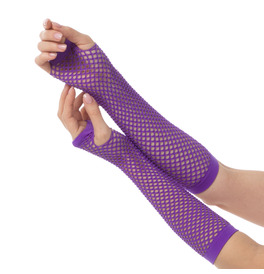 Fishnet Gloves, Purple 