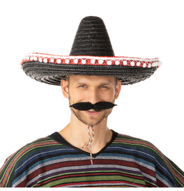 Mexican Sombrero Hat, Black