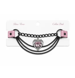 Choker - Pink Heart with Chains