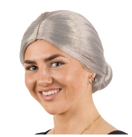 Old Lady Grey Bun Wig