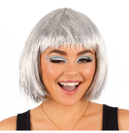 Silver Disco Bob Wig