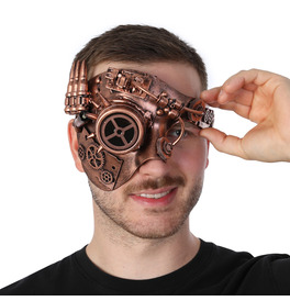 Bronze Half Face Steampunk Mask