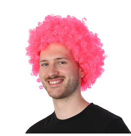 Afro Wig, Bright Pink