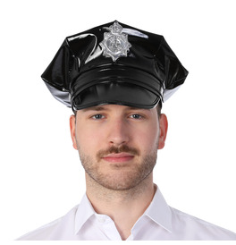 Leather Look Police Hat