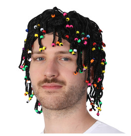 Black Beaded Braided Wig, Rasta Jamaican
