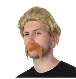 Blonde Disco Wig and Tash