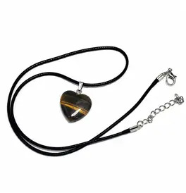 Small Heart Shape Crystal Stone - Tiger Eye