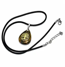 Pebble Tree Shape Crystal Stone - Tiger Eye