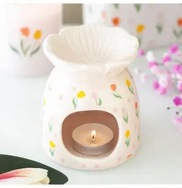 Tulip Print Oil Burner and Wax Warmer