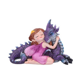Companion Cuddle Fairy and Purple Dragon Hugging Figurine