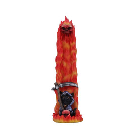 Hell Puss Reaper Black Cat and Flames Incense Burner