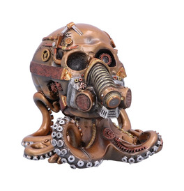 Octo Respiration Bronze Steampunk Skull 18cm