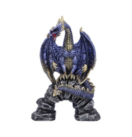 Acko Metallic Blue Dragon Figurine 15.5cm