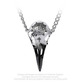 Volvan Raven Skull Pendant Necklace by Alchemy 