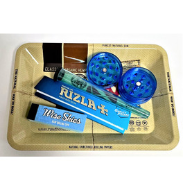 Raw Mini Blue Rolling Tray Set