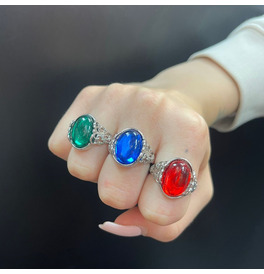 Jewelled Rings, Pack Of 3