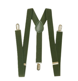 Khaki Adjustable Clip-On Suspenders
