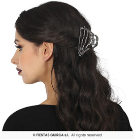 Skeleton hand hair clip metal, 8.5 cm
