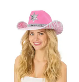 Pink Zebra Sheriff Hat