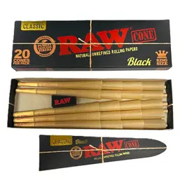 Raw Black King Size 20 Cones with Loader