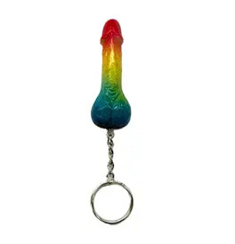 Rainbow Penis Keyring 