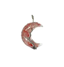 Crescent Shape Crystal Stone - Rose Quartz